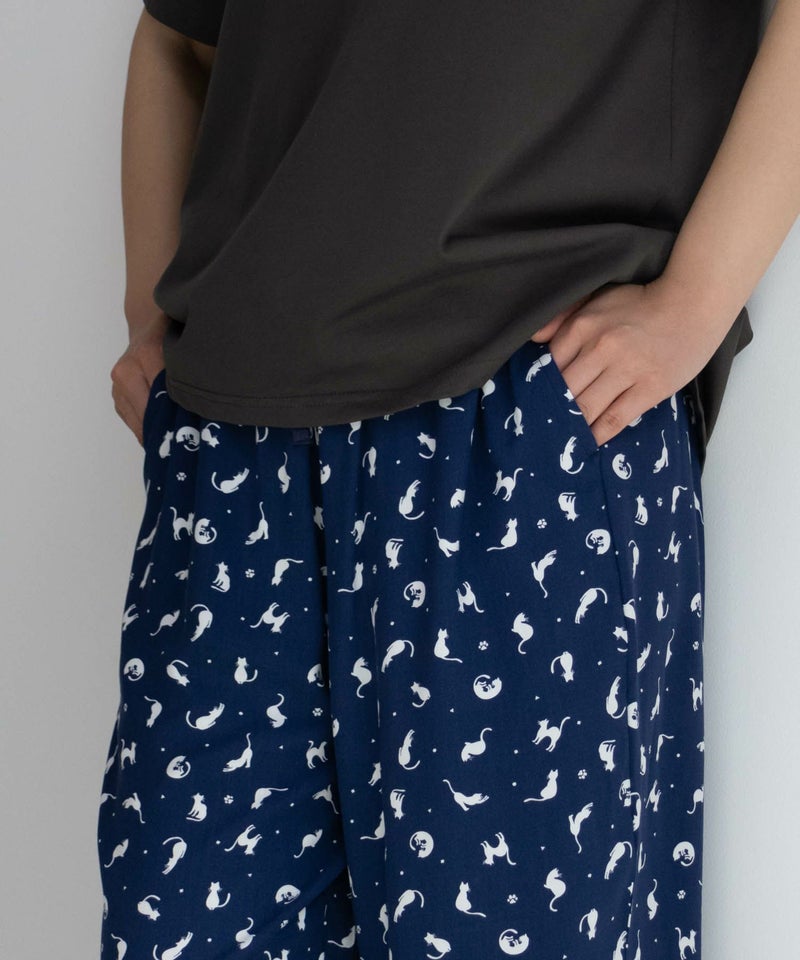 [期間限定価格]NAVY レーヨンステテコ ネコ柄 レディース商品画像-15