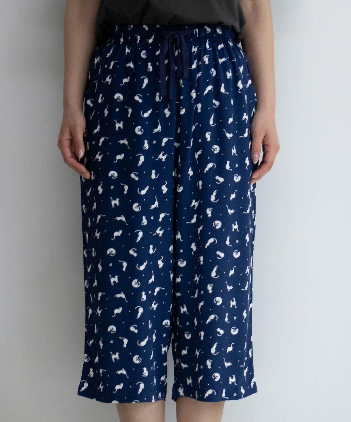 NAVY レーヨンステテコ ネコ柄 レディース