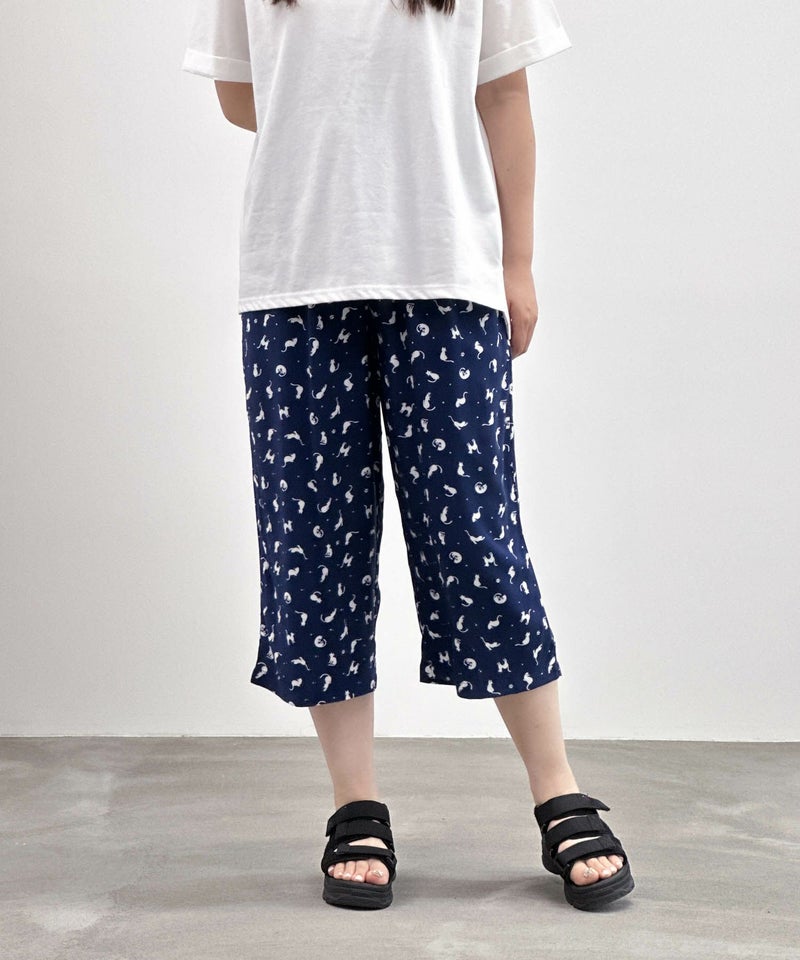 NAVY レーヨンステテコ ネコ柄 レディース商品画像-30