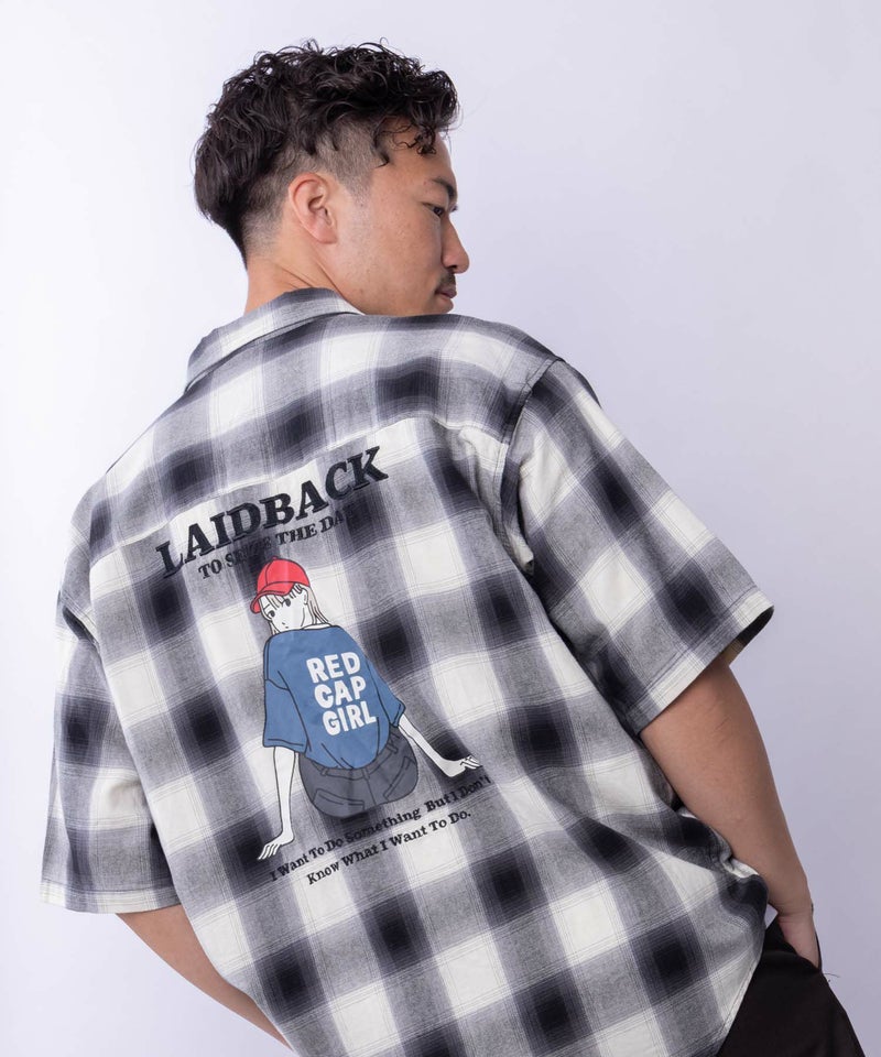 【オンラインストア限定】RED CAP GIRL オンブレーチェックバック刺繍&プリント半袖シャツ メンズ商品画像-18