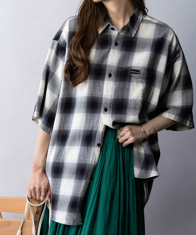 [期間限定価格]【オンラインストア限定】RED CAP GIRL  オンブレーチェックバック刺繍＆プリント半袖シャツ メンズ商品画像-25
