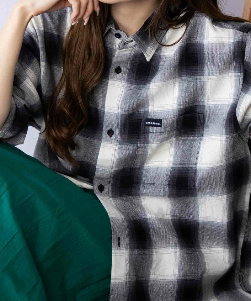 [期間限定価格]【オンラインストア限定】RED CAP GIRL  オンブレーチェックバック刺繍＆プリント半袖シャツ メンズ商品画像-28