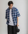 【オンラインストア限定】NAIVE MAGIC オンブレーチェックルーズサイズ半袖シャツ メンズ商品サムネイル-17