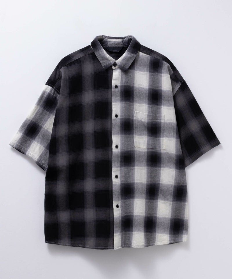 【オンラインストア限定】NAIVE MAGIC オンブレーチェックルーズサイズ半袖シャツ メンズ商品画像-25