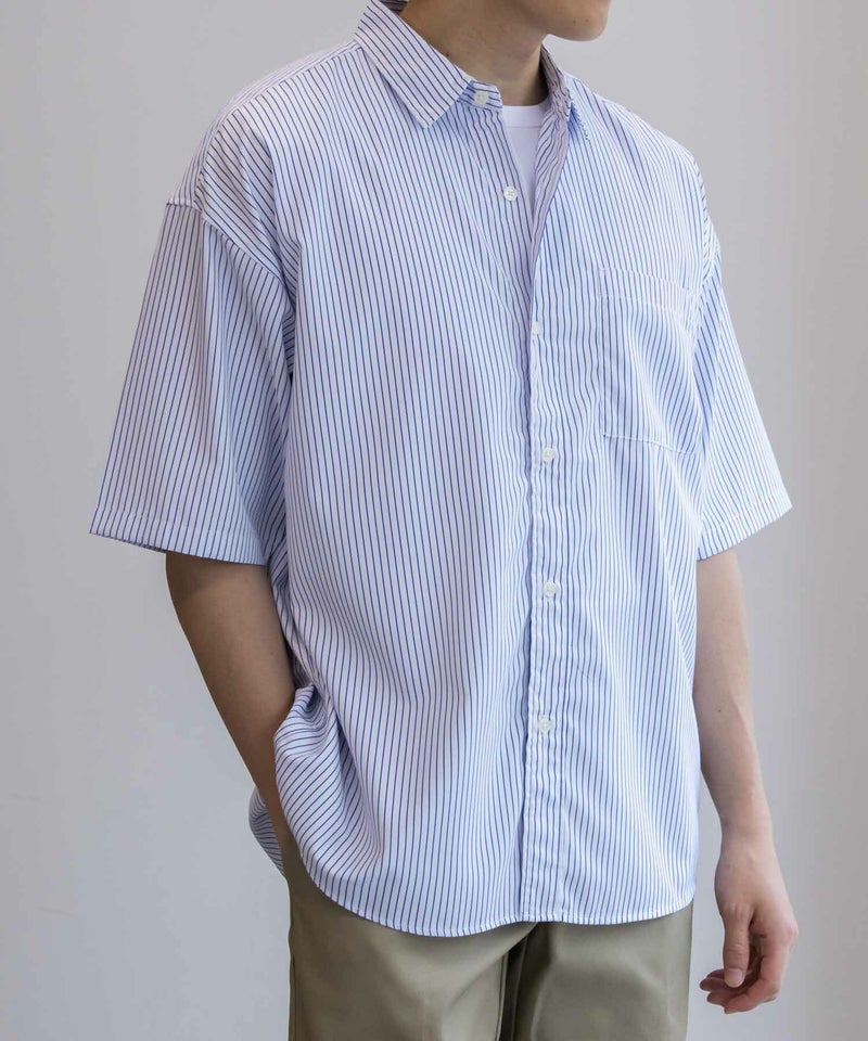 【オンラインストア限定】NAIVE MAGIC ポリエステルブロード ルーズサイズ半袖シャツ メンズ商品画像-1