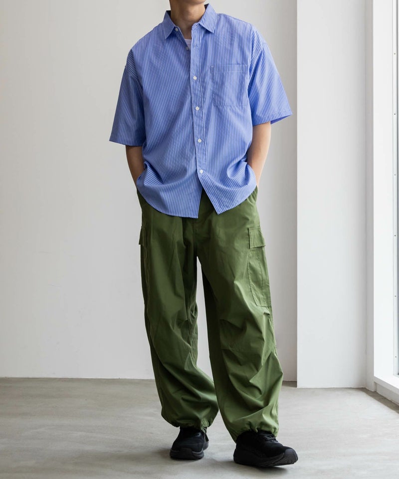 【オンラインストア限定】NAIVE MAGIC ポリエステルブロード ルーズサイズ半袖シャツ メンズ商品画像-5