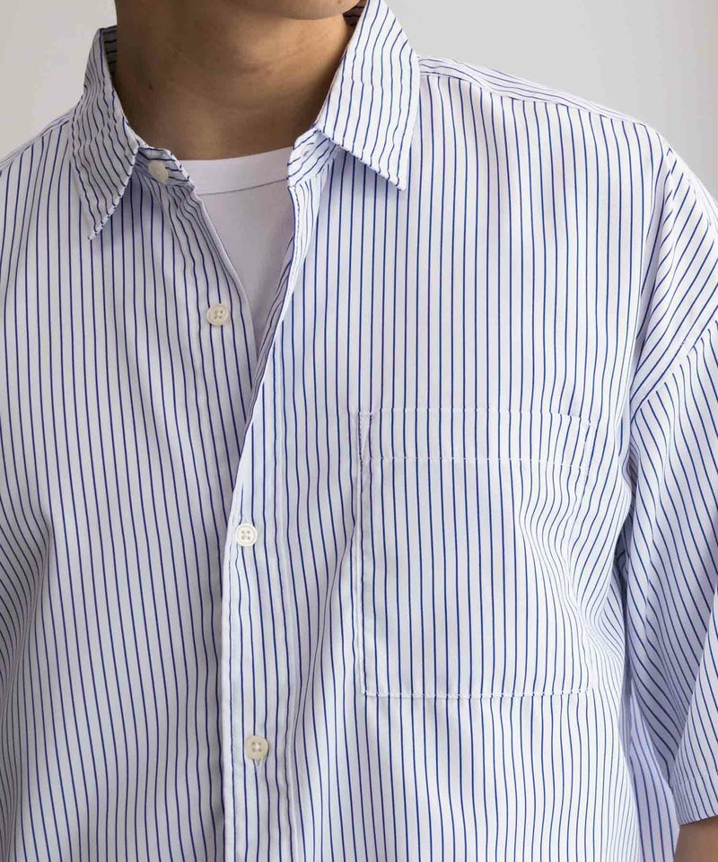 【オンラインストア限定】NAIVE MAGIC ポリエステルブロード ルーズサイズ半袖シャツ メンズ商品画像-9