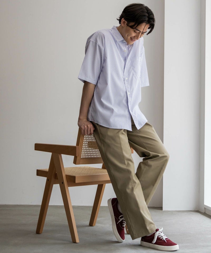 【オンラインストア限定】NAIVE MAGIC ポリエステルブロード ルーズサイズ半袖シャツ メンズ商品画像-13