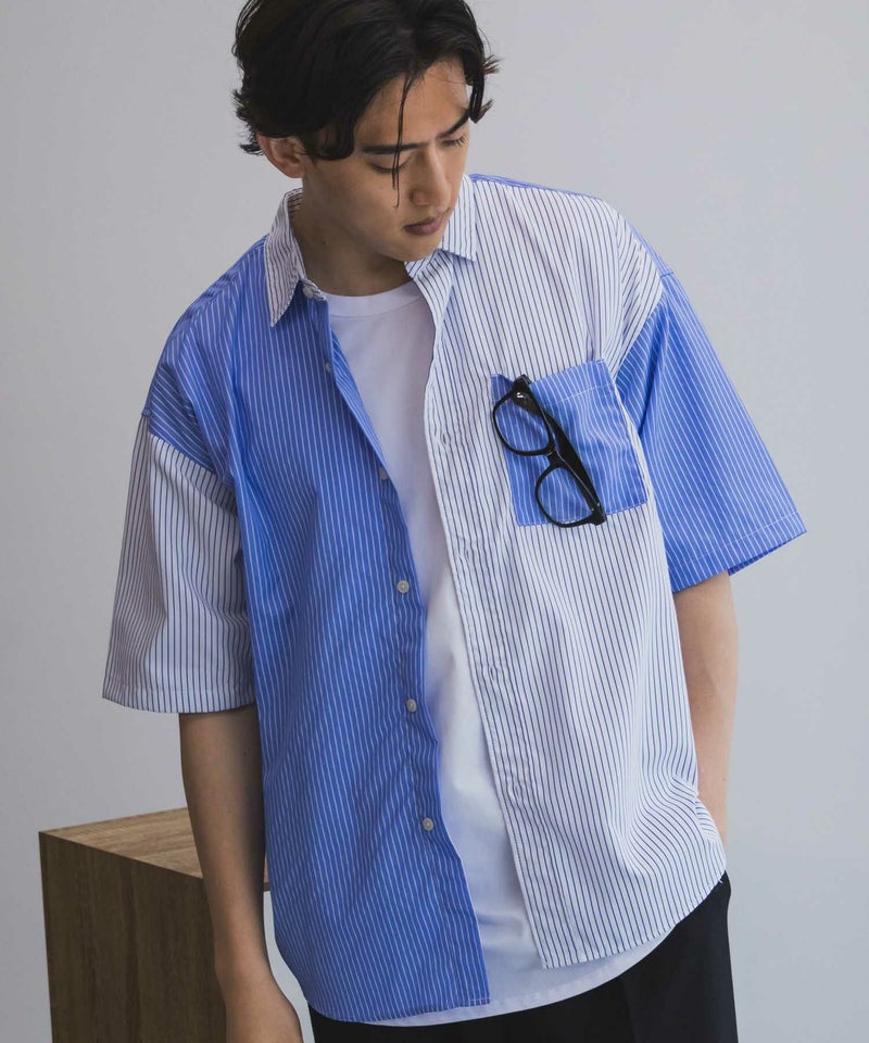[期間限定価格]【オンラインストア限定】NAIVE MAGIC  ポリエステルブロード ルーズサイズ半袖シャツ メンズ商品画像-16