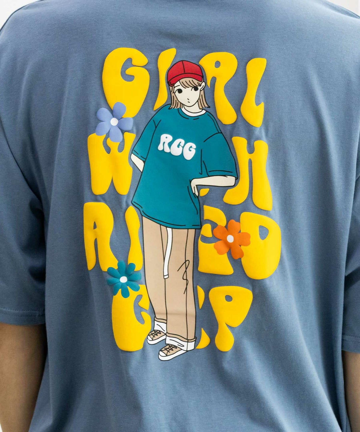 RED CAP GIRL 発泡プリントラインリブTシャツ メンズ ネコポス 対応商品