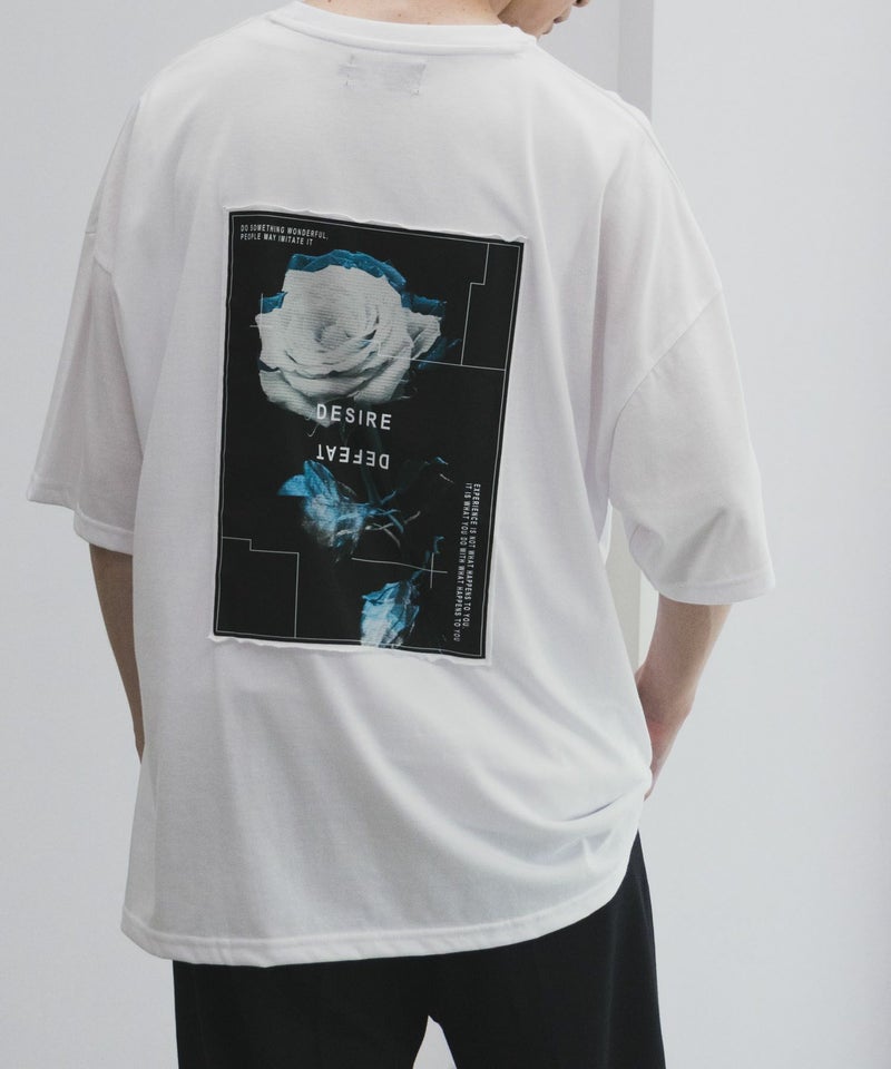 NOBLE PRODUCT  フォト花プリントショートスリーブＴシャツ メンズ メール便 対応商品商品画像-6