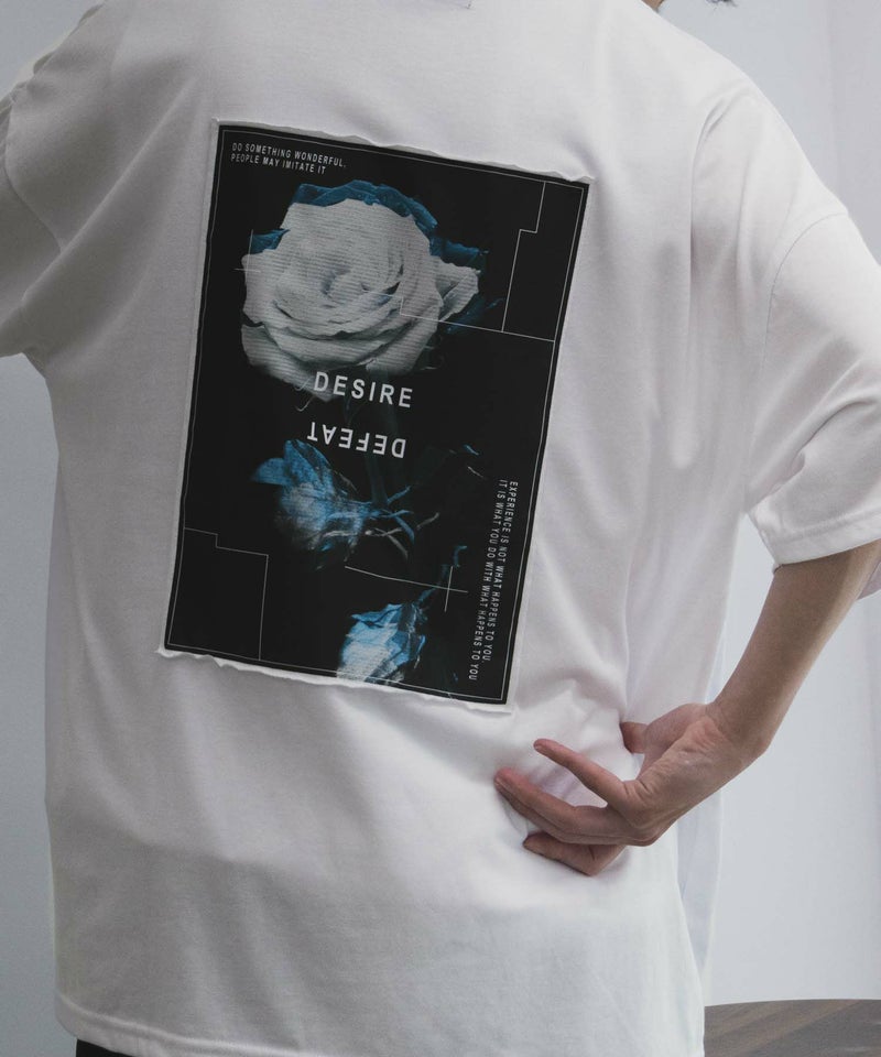 NOBLE PRODUCT フォト花プリントショートスリーブTシャツ メンズ メール便 対応商品商品画像-9