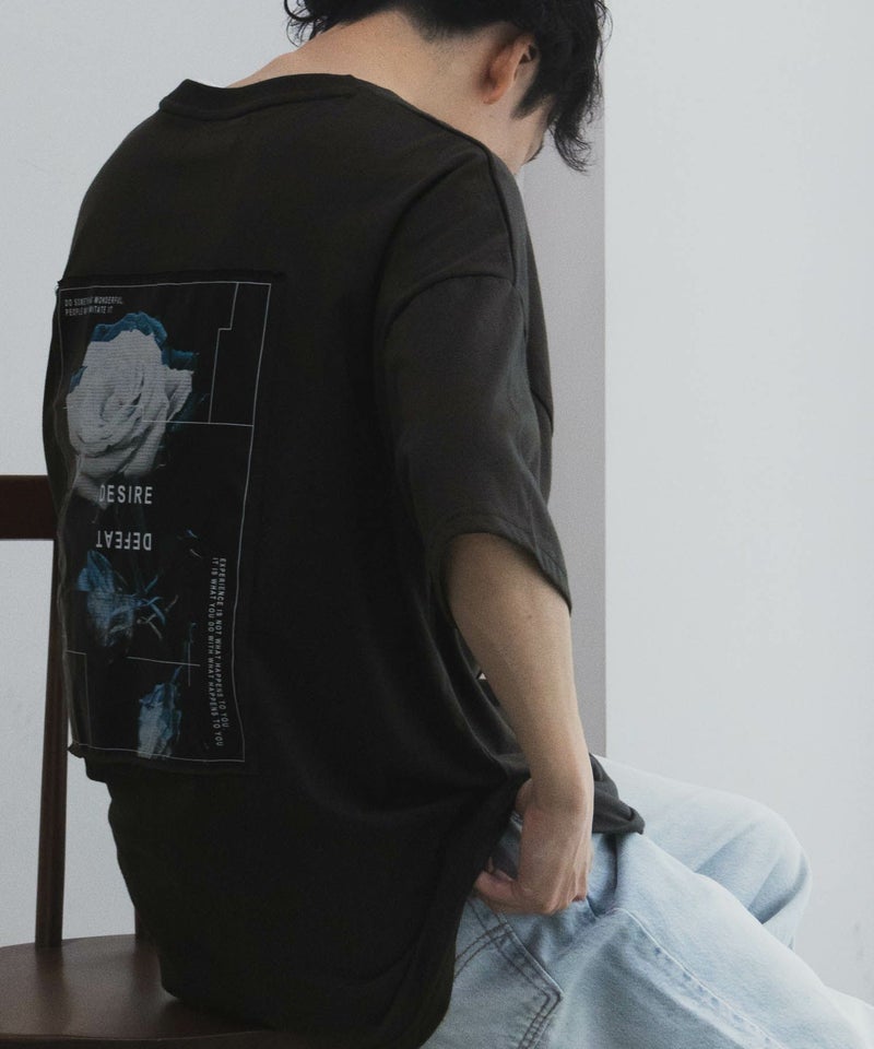 NOBLE PRODUCT フォト花プリントショートスリーブTシャツ メンズ メール便 対応商品商品画像-12