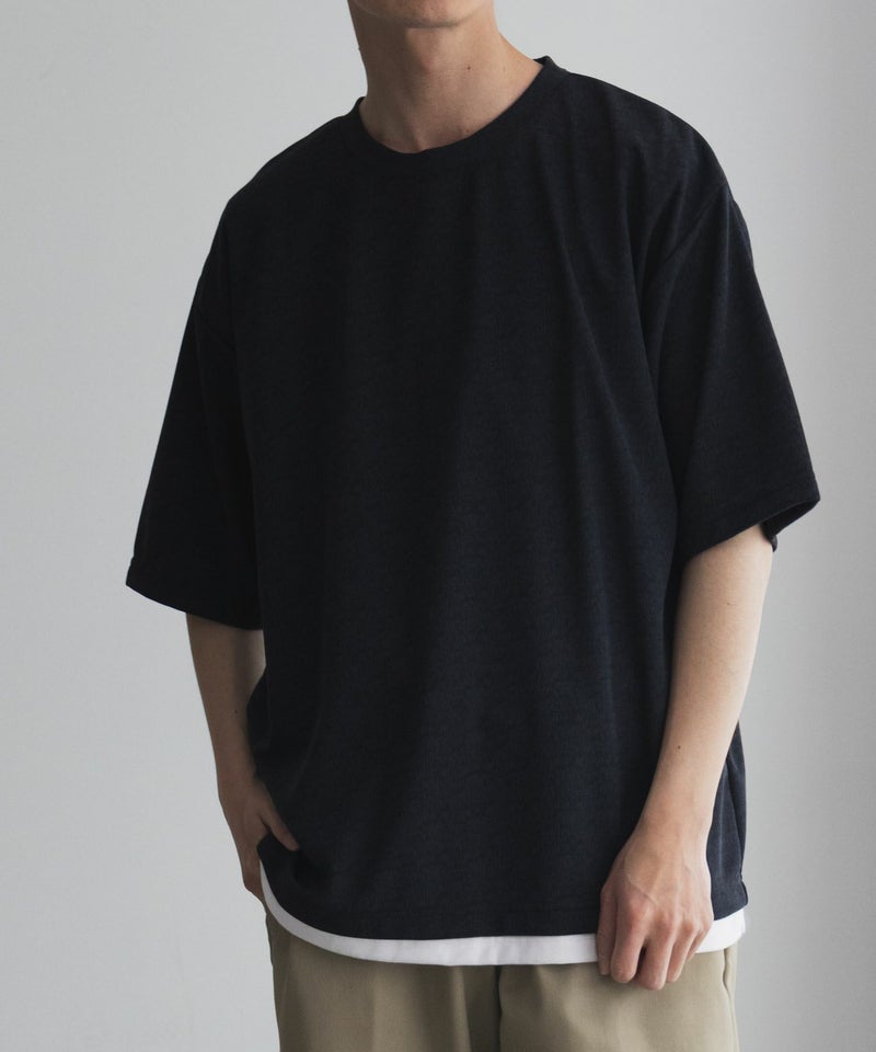 URBAN COLLECTION 梨地フェイクレイヤードTシャツ メンズ メール便 対応商品商品画像-1