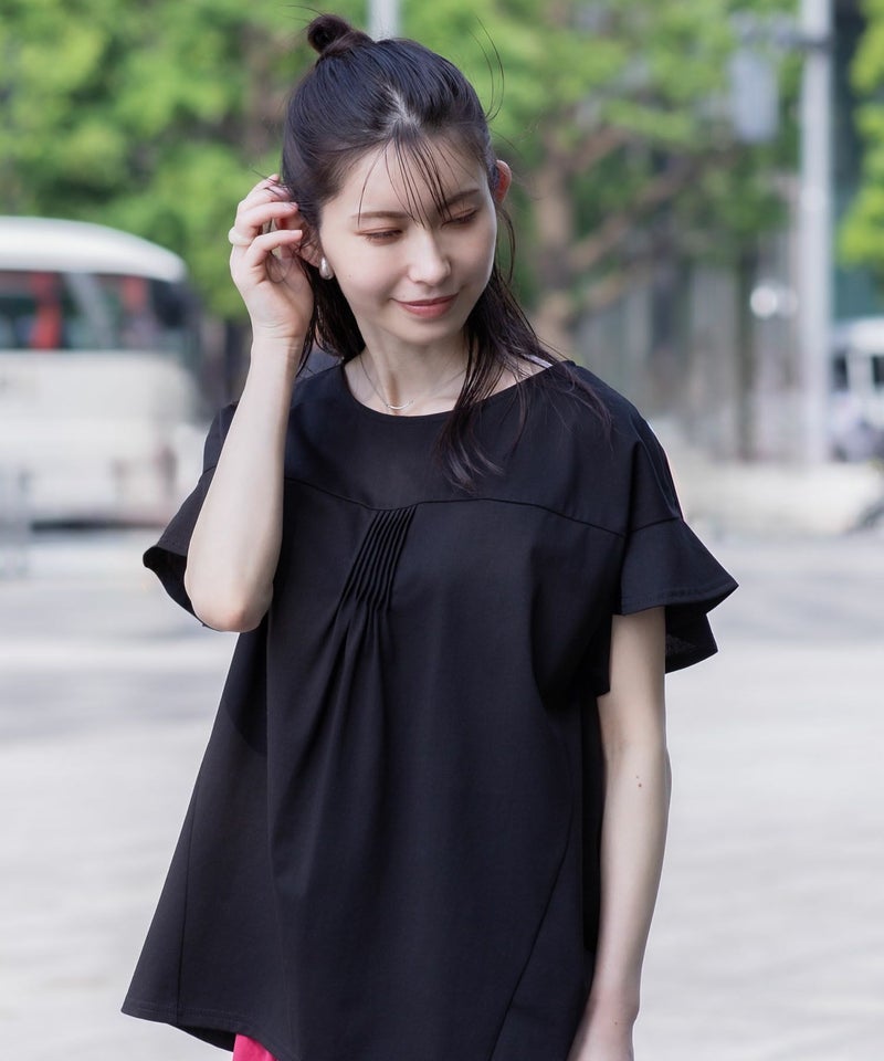 HusHusH フレアスリーブTシャツ レディース メール便 対応商品商品画像-4