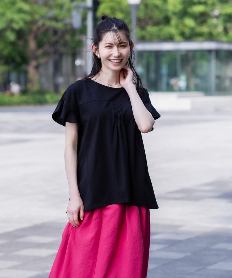 HusHusH フレアスリーブTシャツ レディース メール便 対応商品商品画像-5