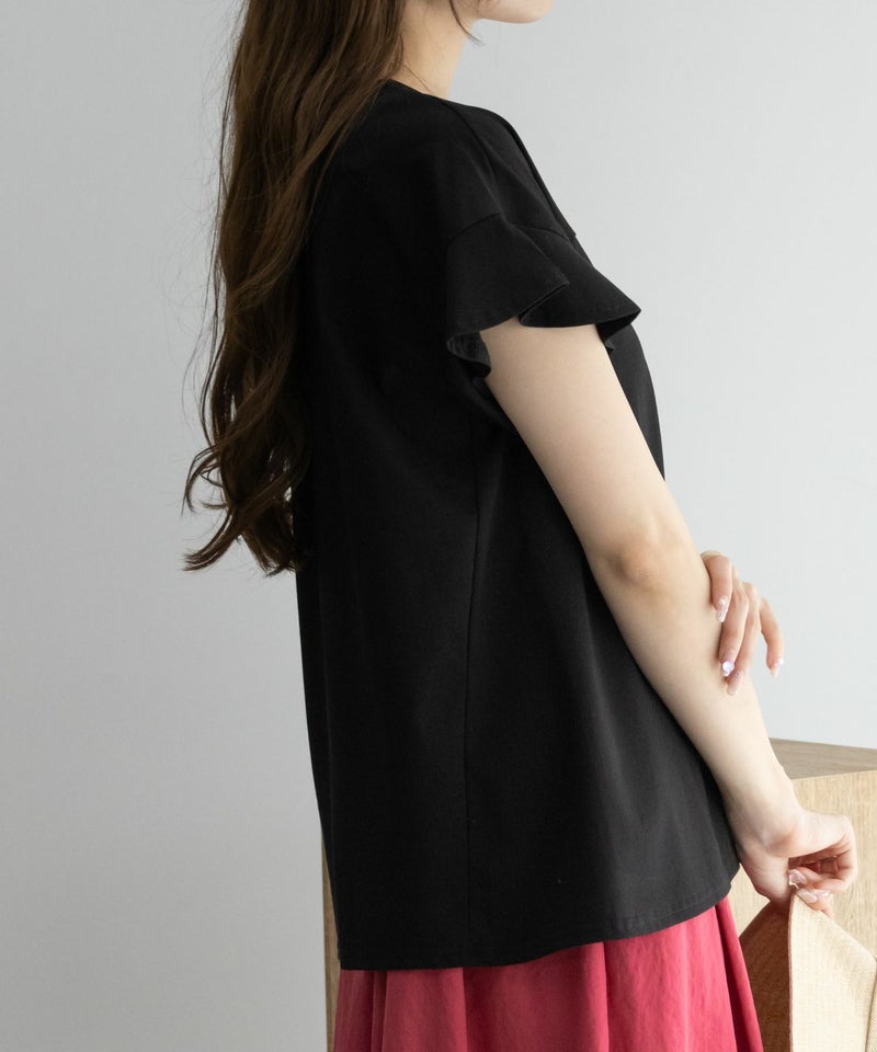 HusHusH フレアスリーブTシャツ レディース メール便 対応商品商品画像-8