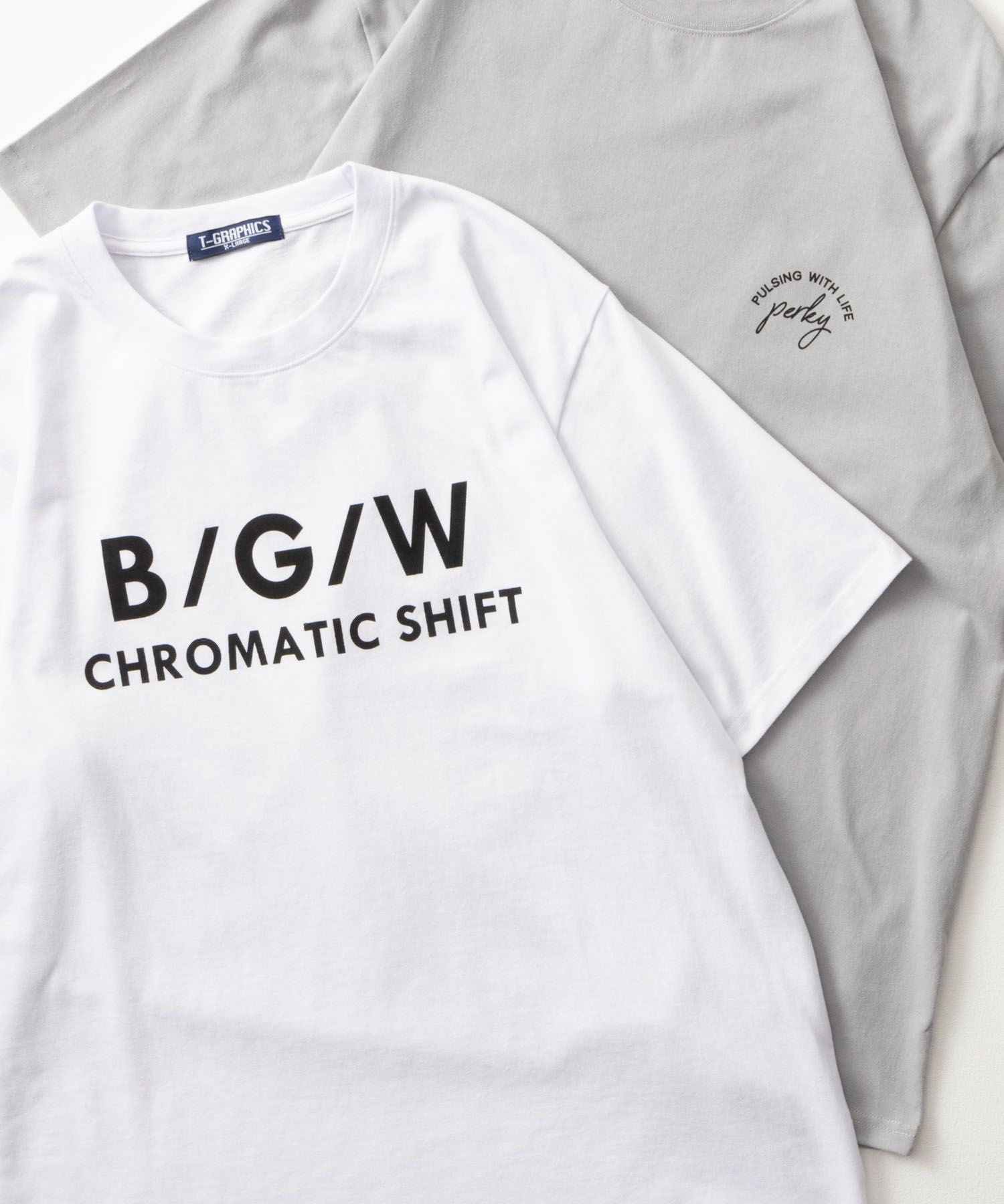 T-GRAPHICS ロゴプリント半袖Tシャツ メンズ