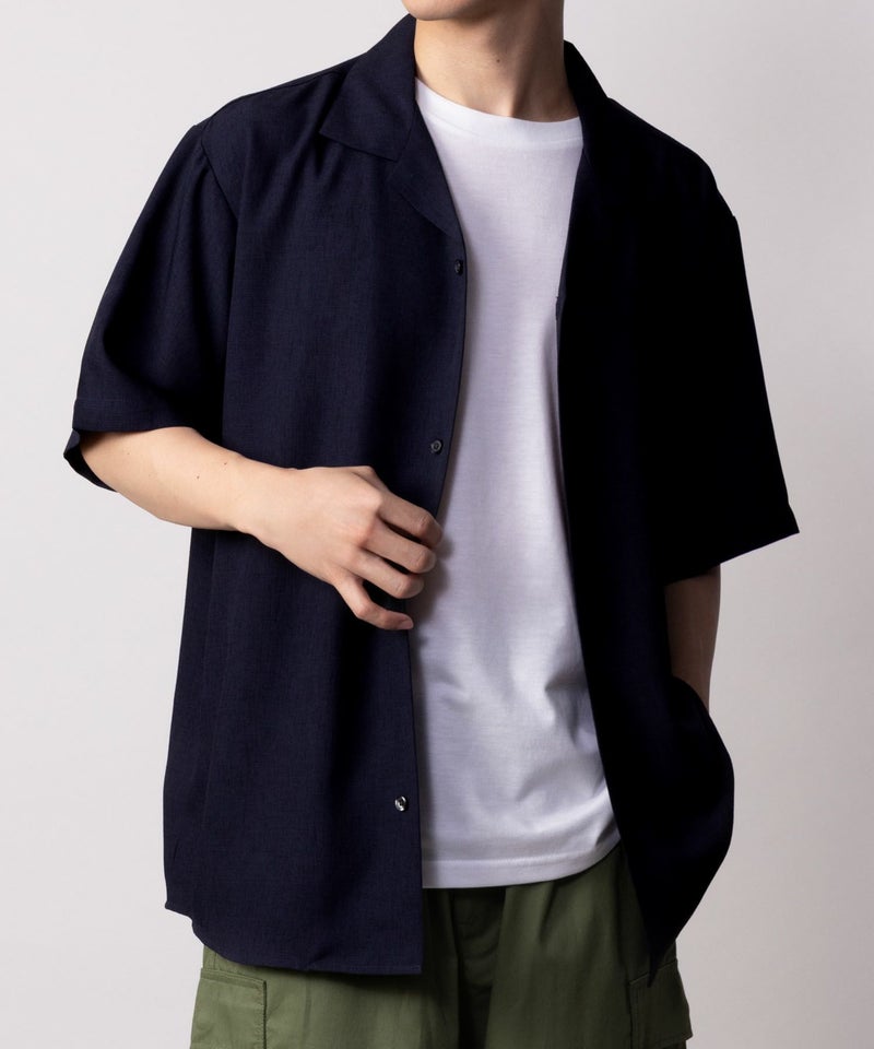 NAVY SARARI 麻調シャツ アンサンブル メンズ商品画像-7