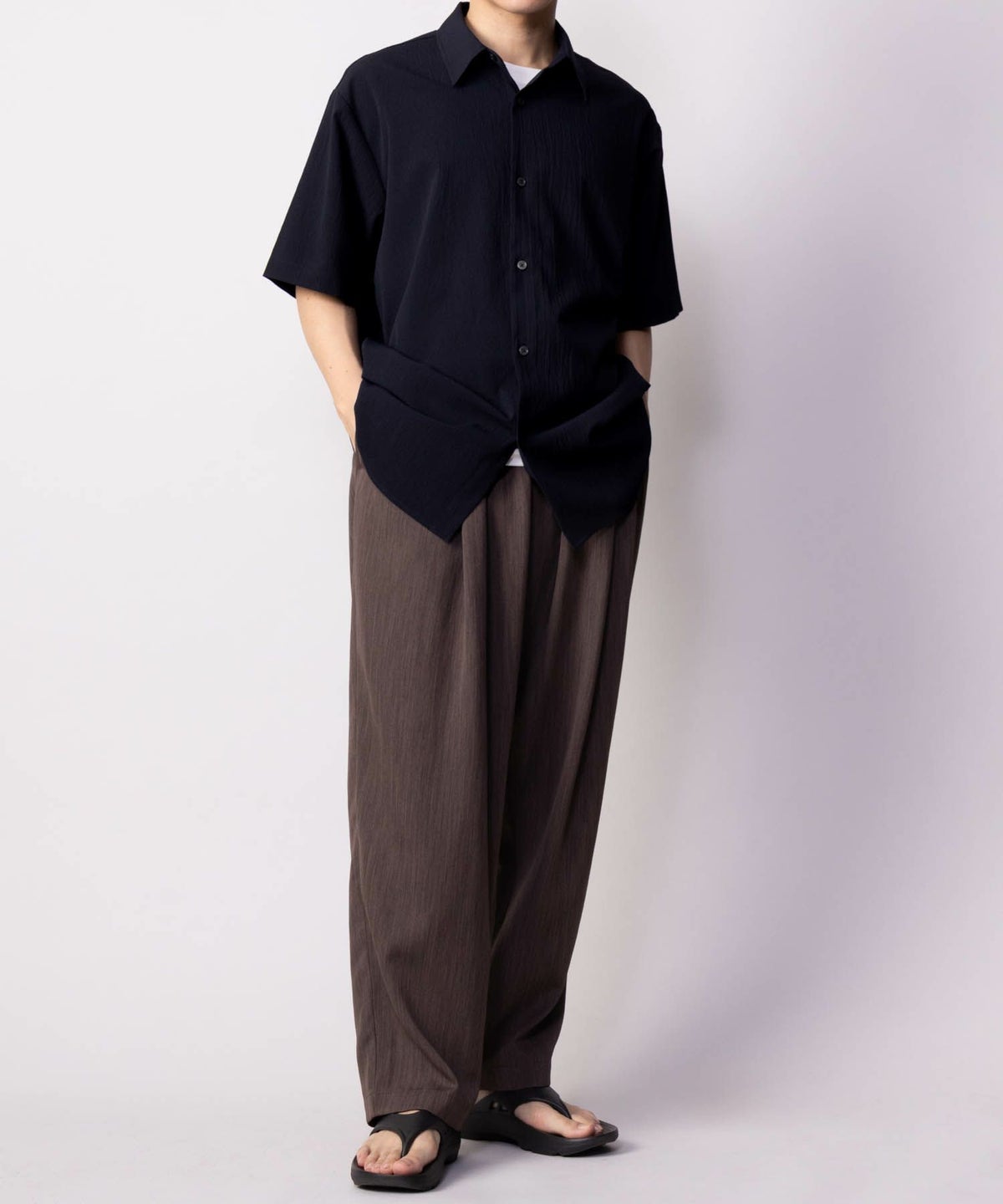 NAVY 楊柳シャツ アンサンブル メンズ