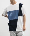 NAVY SARARI  ブロック切替え半袖Ｔシャツ メンズ メール便 対応商品商品サムネイル-1