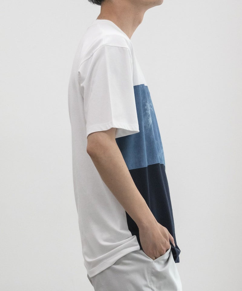 NAVY SARARI  ブロック切替え半袖Ｔシャツ メンズ メール便 対応商品商品画像-7