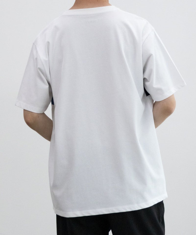 NAVY SARARI  パネル切替えＴシャツ メンズ メール便 対応商品商品画像-8