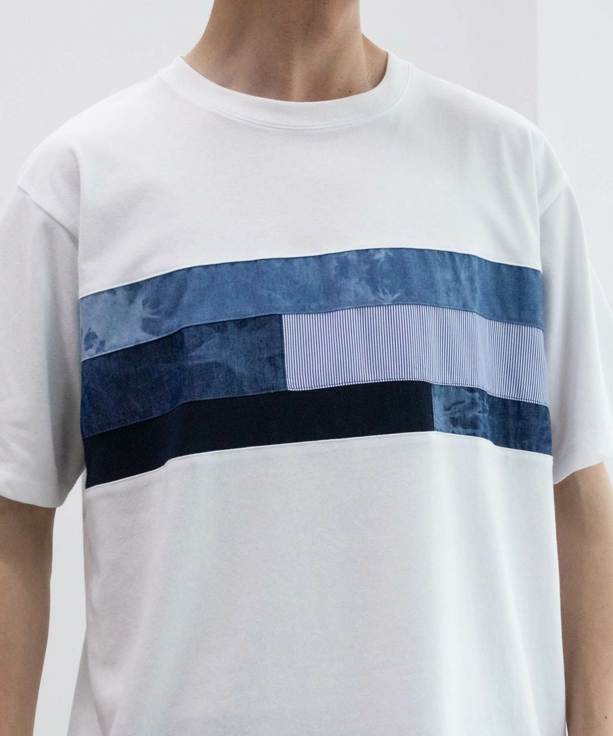 NAVY SARARI パネル切替えＴシャツ メンズ ネコポス 対応商品