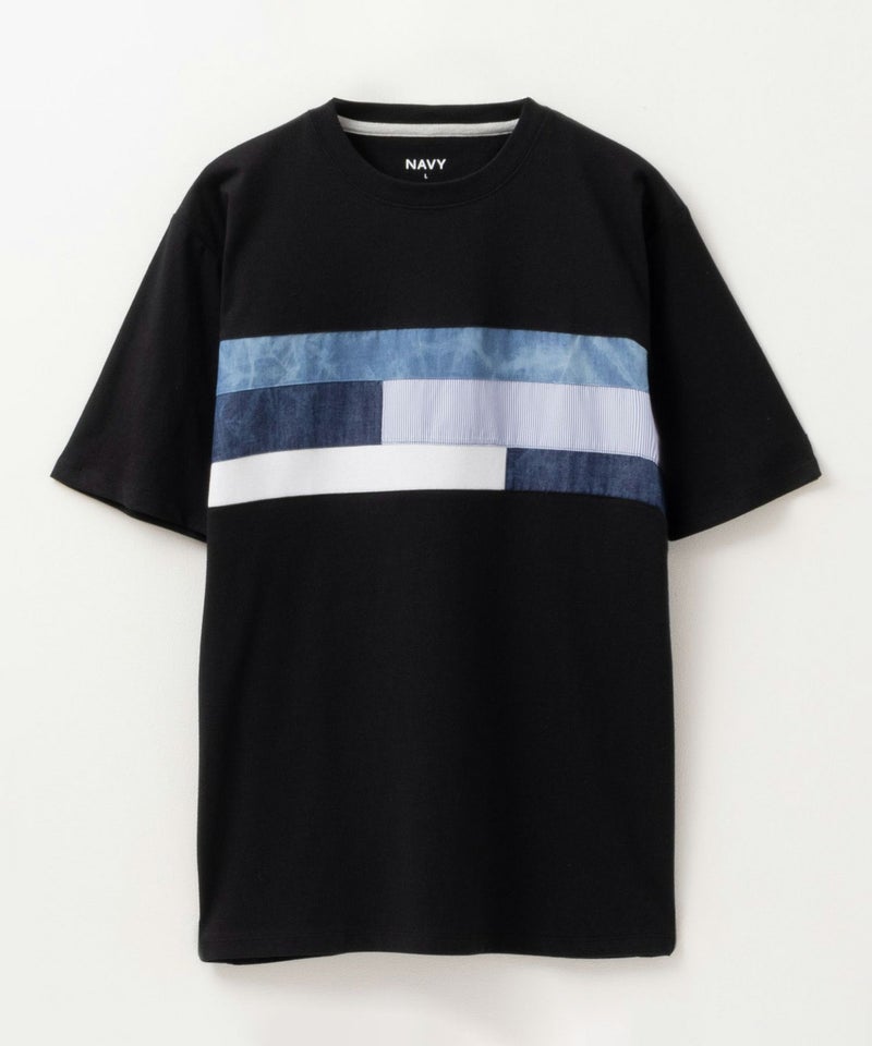 NAVY SARARI パネル切替えTシャツ メンズ メール便 対応商品商品画像-20