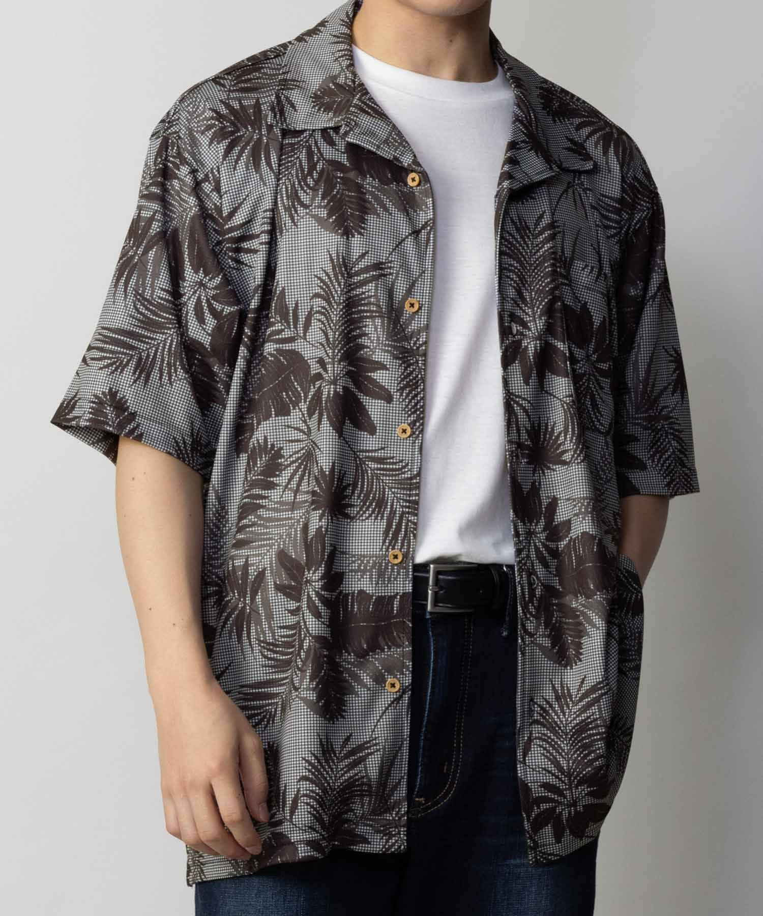 SARARI NAVY メッシュアロハシャツアンサンブル メンズ