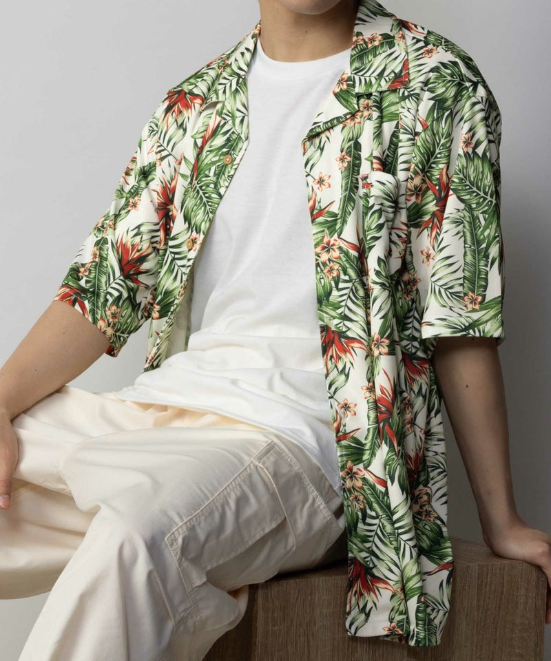 NAVY SARARI  メッシュアロハシャツアンサンブル メンズ商品画像-11