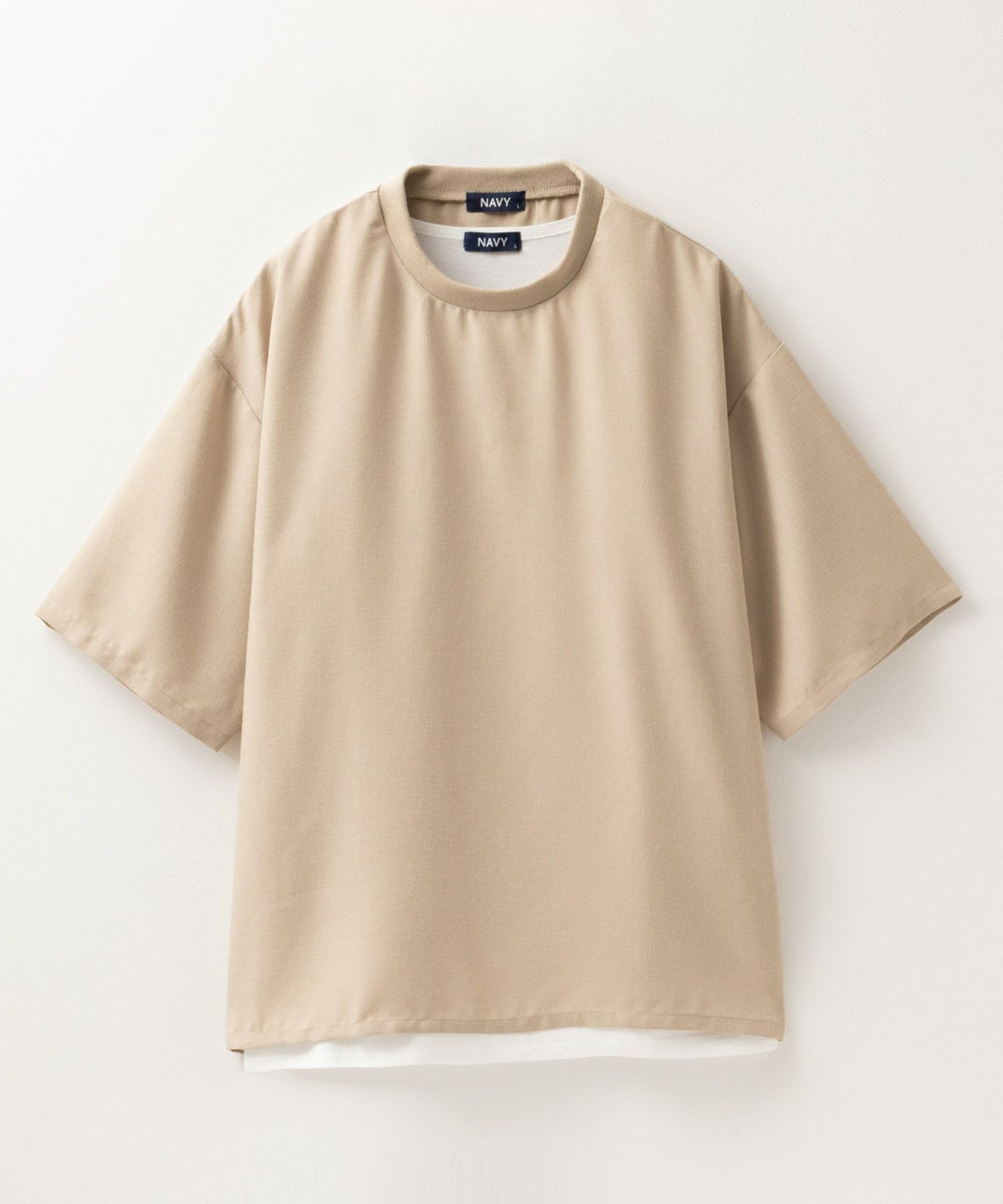 NAVY 麻調クルーネックアンサンブル メンズ