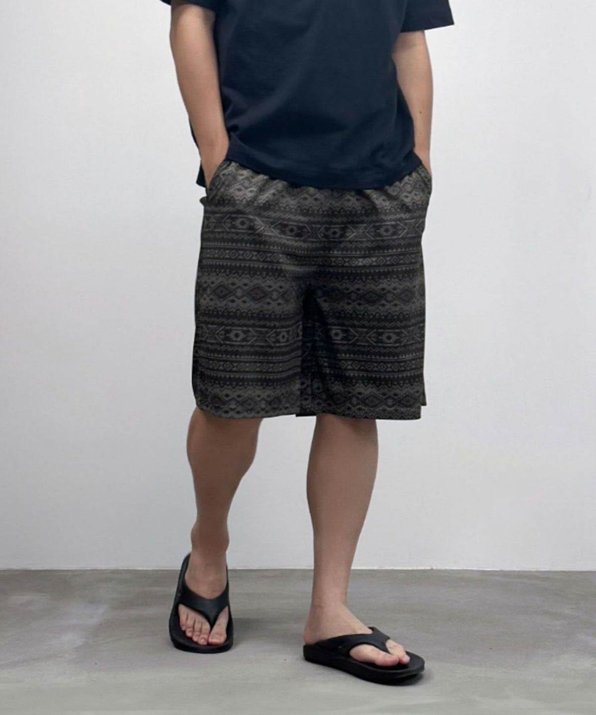 NAVY メッシュ総柄ハーフパンツ メンズ