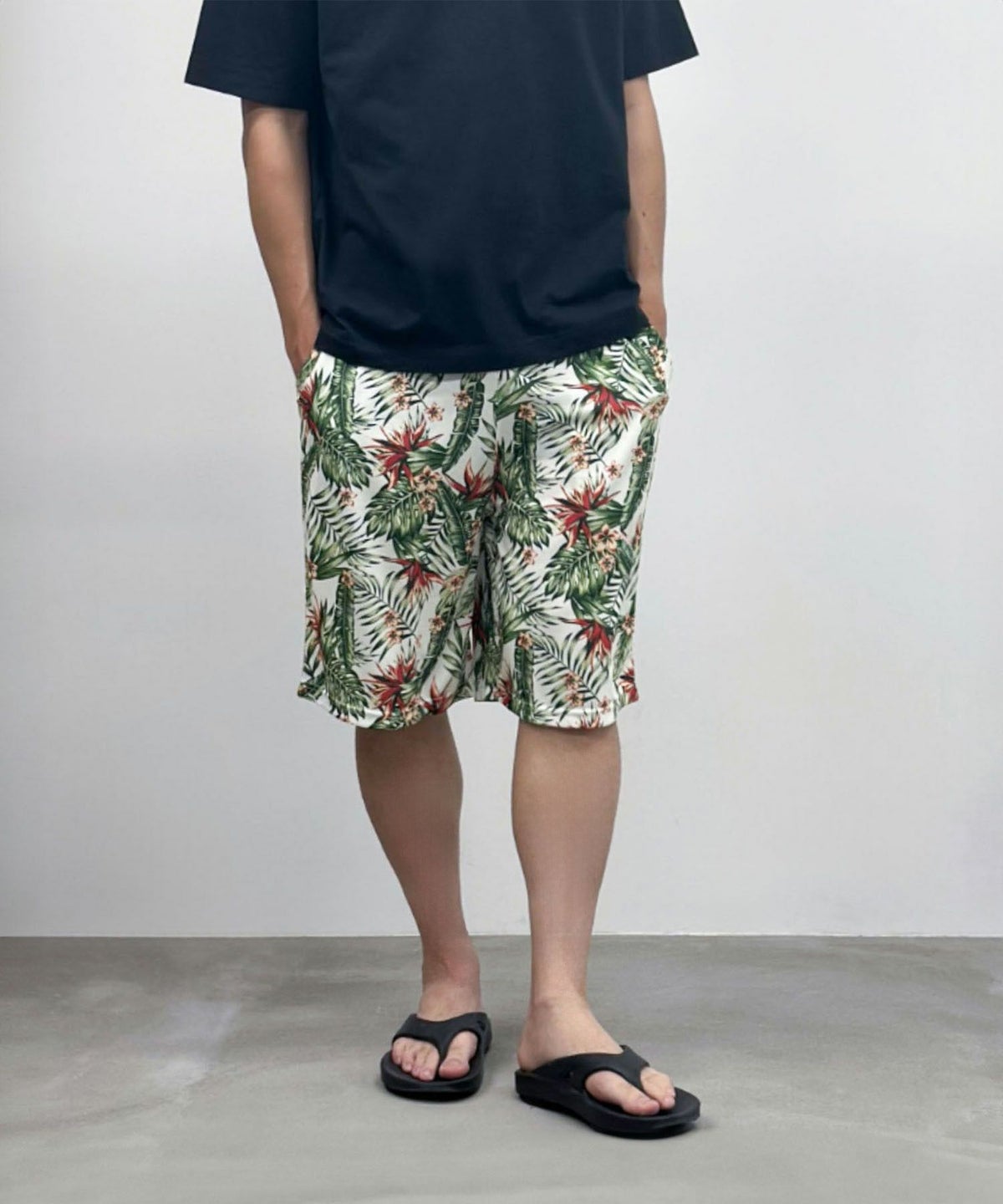 NAVY メッシュ総柄ハーフパンツ メンズ