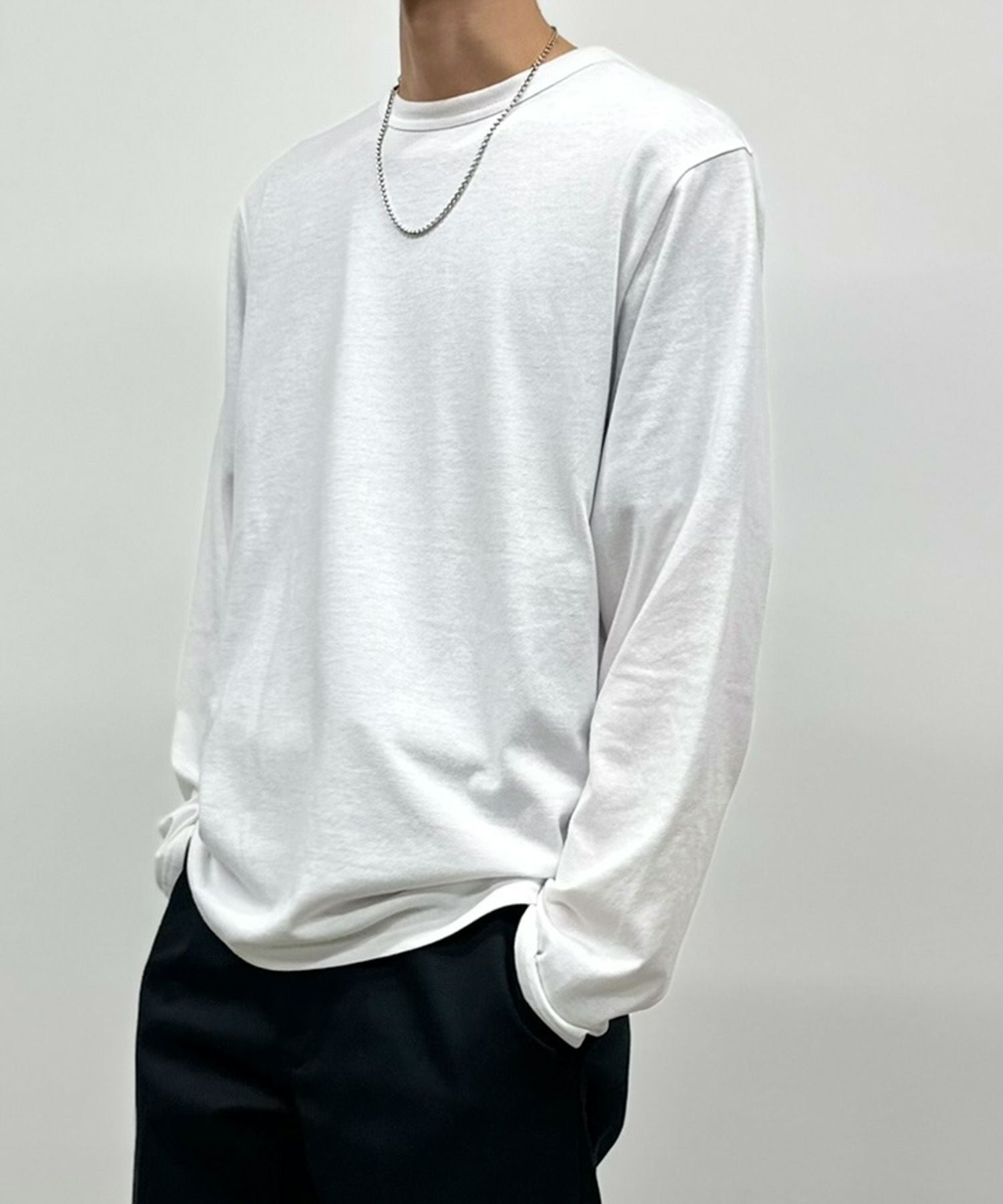 【45R】45rpm 超ガーゼのクルーネックTシャツ ウール天竺 クルーネック長袖Tシャツ（07-40TI09-204）｜コムサメン