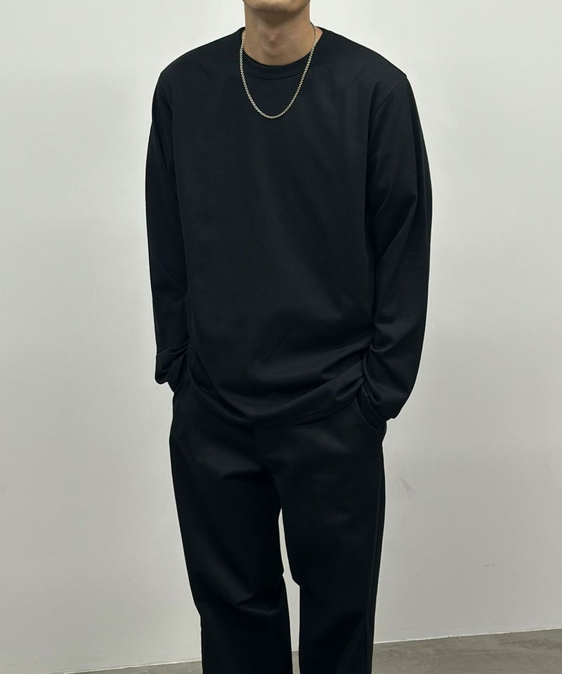 NAVY 天竺クルーネック長袖Tシャツ メンズ商品画像-4