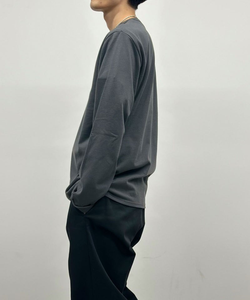 NAVY 天竺クルーネック長袖Tシャツ メンズ商品画像-8