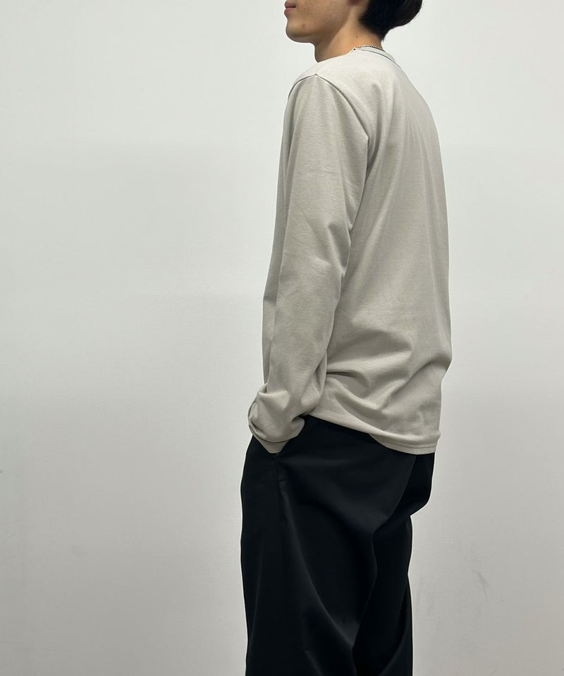 NAVY  天竺クルーネック長袖Tシャツ メンズ商品画像-12