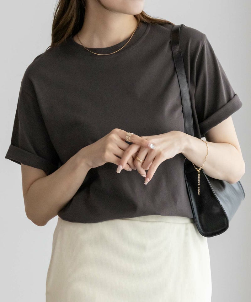 NAVY 抗菌加工 ベーシッククルーTシャツ レディース メール便 対応商品商品画像-2