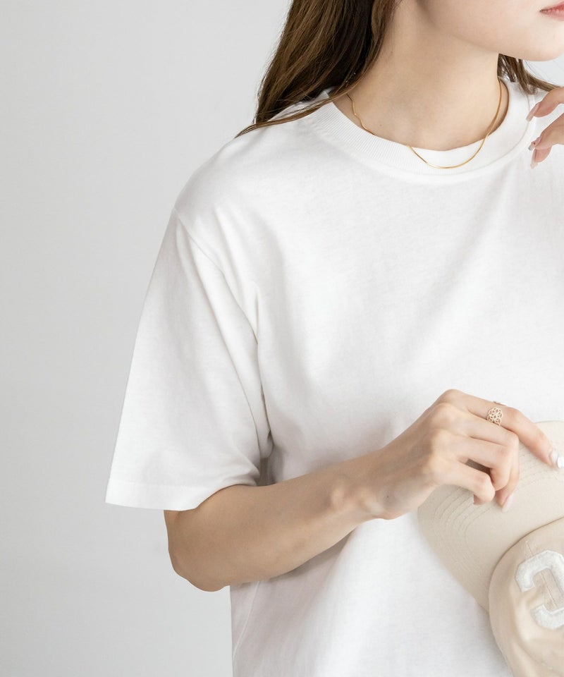 NAVY 抗菌加工 ベーシッククルーTシャツ レディース メール便 対応商品商品画像-9