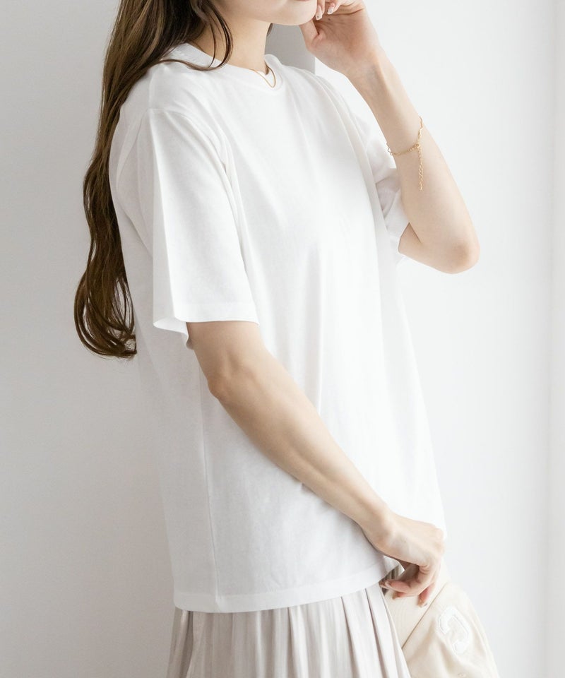 NAVY 抗菌加工 ベーシッククルーTシャツ レディース メール便 対応商品商品画像-10