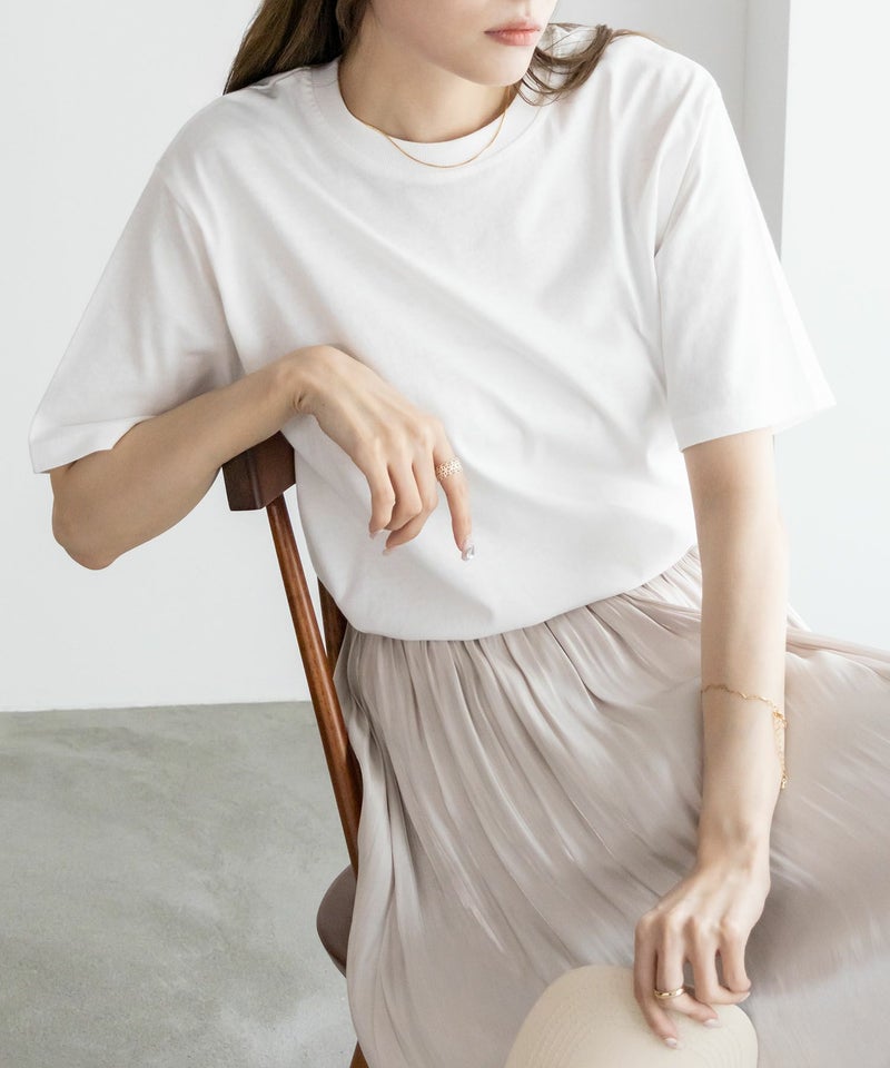 NAVY 抗菌加工 ベーシッククルーTシャツ レディース メール便 対応商品商品画像-11