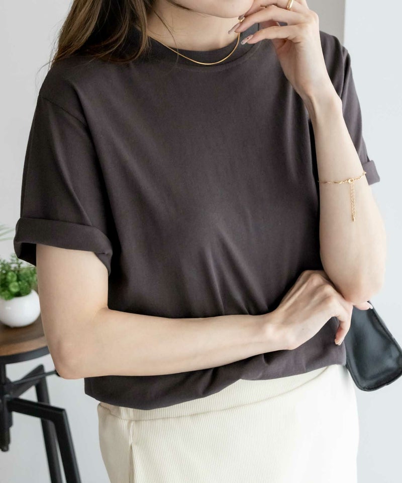 NAVY 抗菌加工 ベーシッククルーTシャツ レディース メール便 対応商品商品画像-12