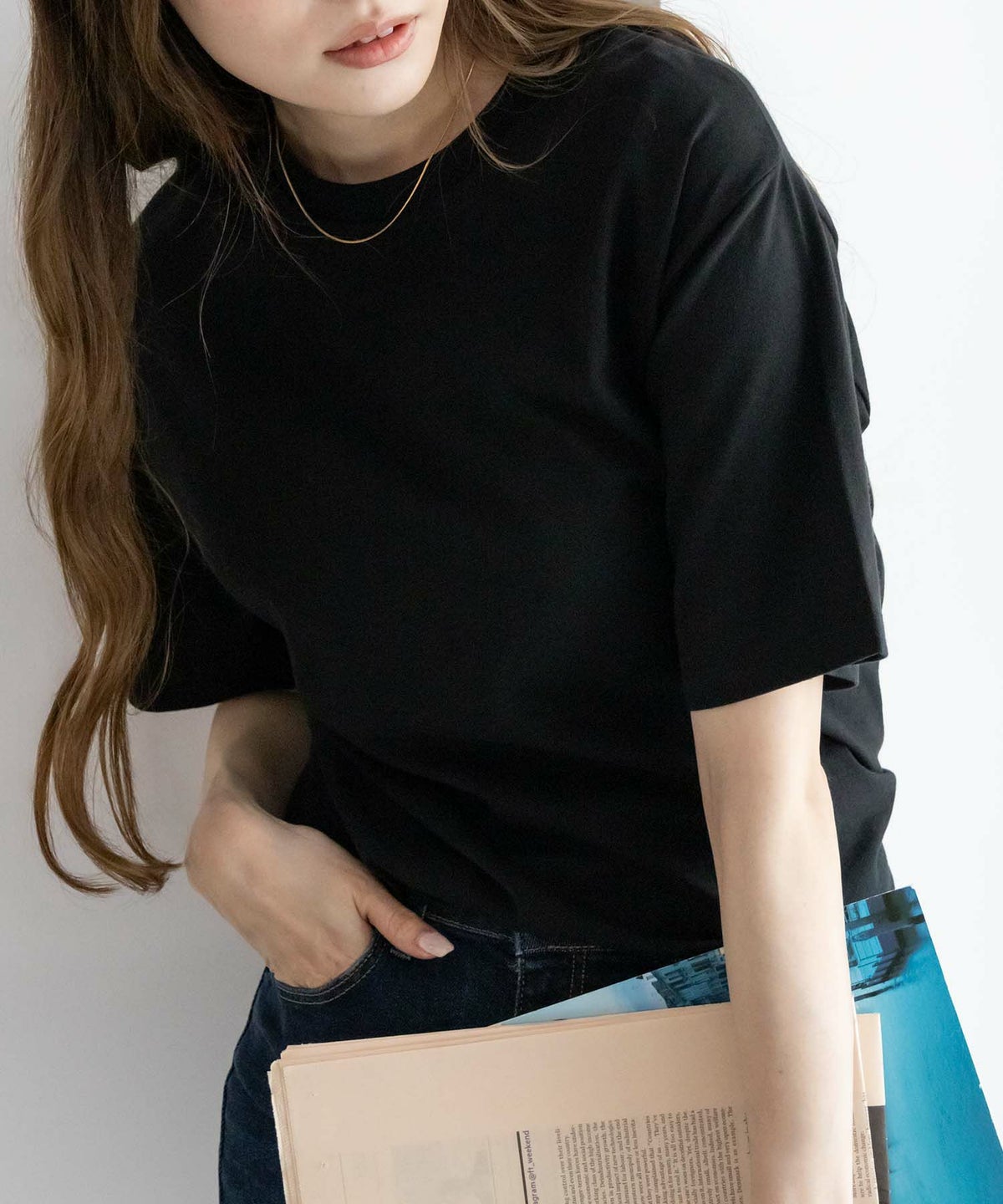 NAVY 抗菌加工 ベーシッククルーTシャツ レディース ネコポス 対応商品