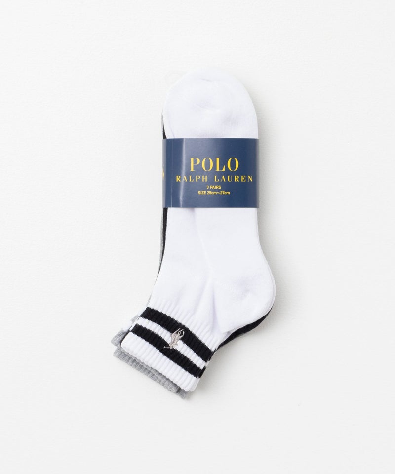 POLO RALPH LAUREN クォーターソックス ライン 3足組 メンズ商品画像-7