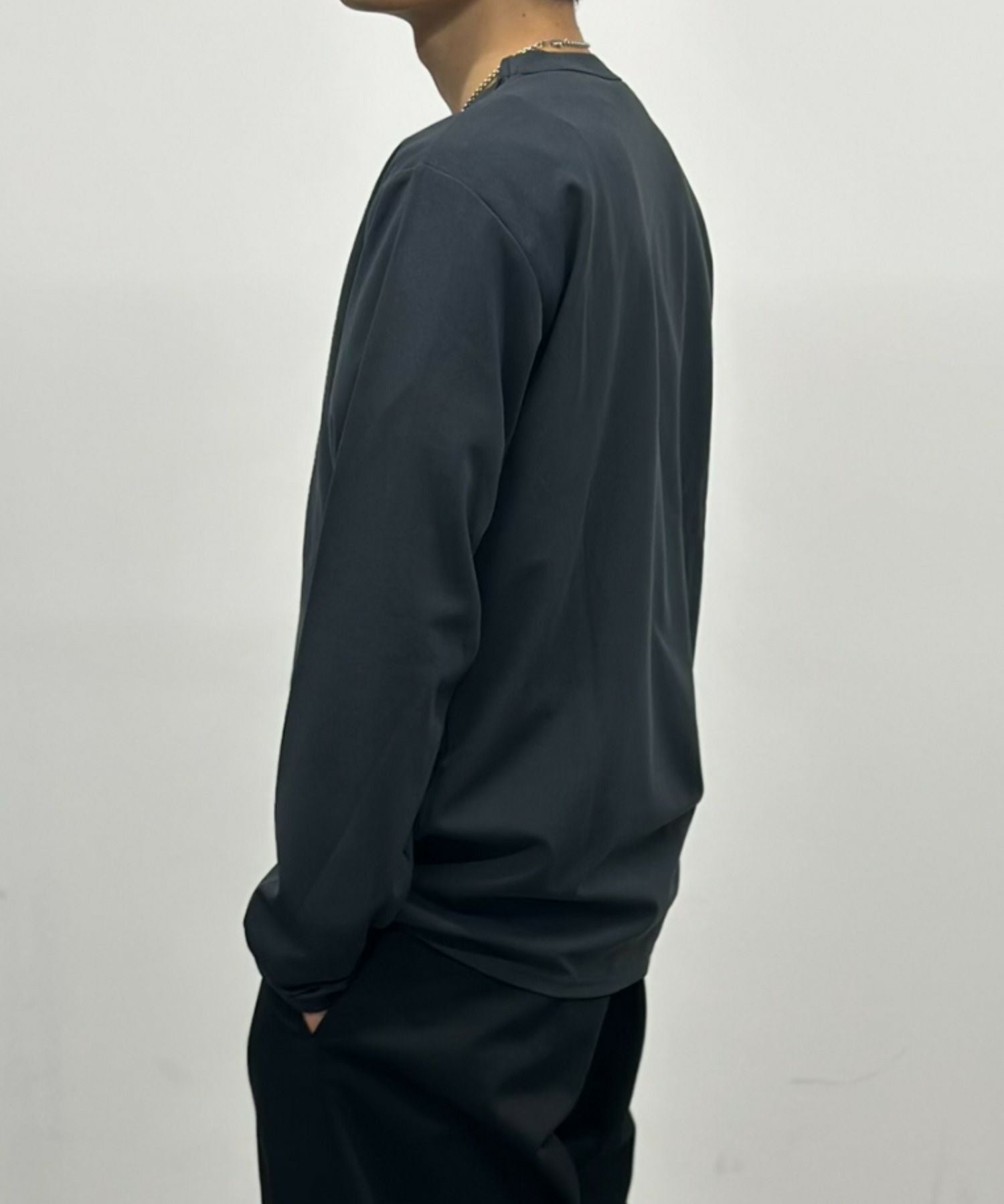 NAVY ジョーゼット長袖Tシャツ メンズ