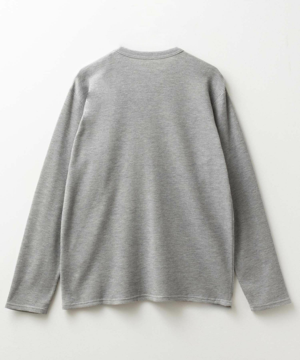 NAVY ワッフルクルーネック長袖Tシャツ メンズ