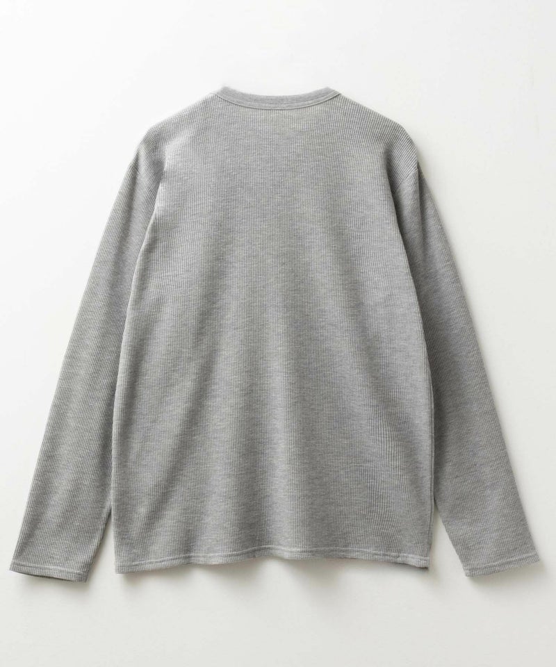 [期間限定価格]NAVY  ワッフルクルーネック長袖Tシャツ メンズ商品画像-12