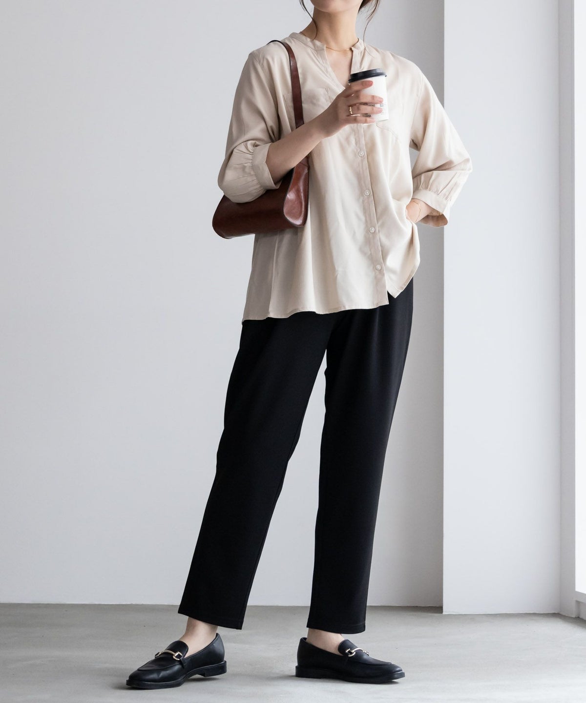 NAVY ジョーゼットテーパードパンツ レディース