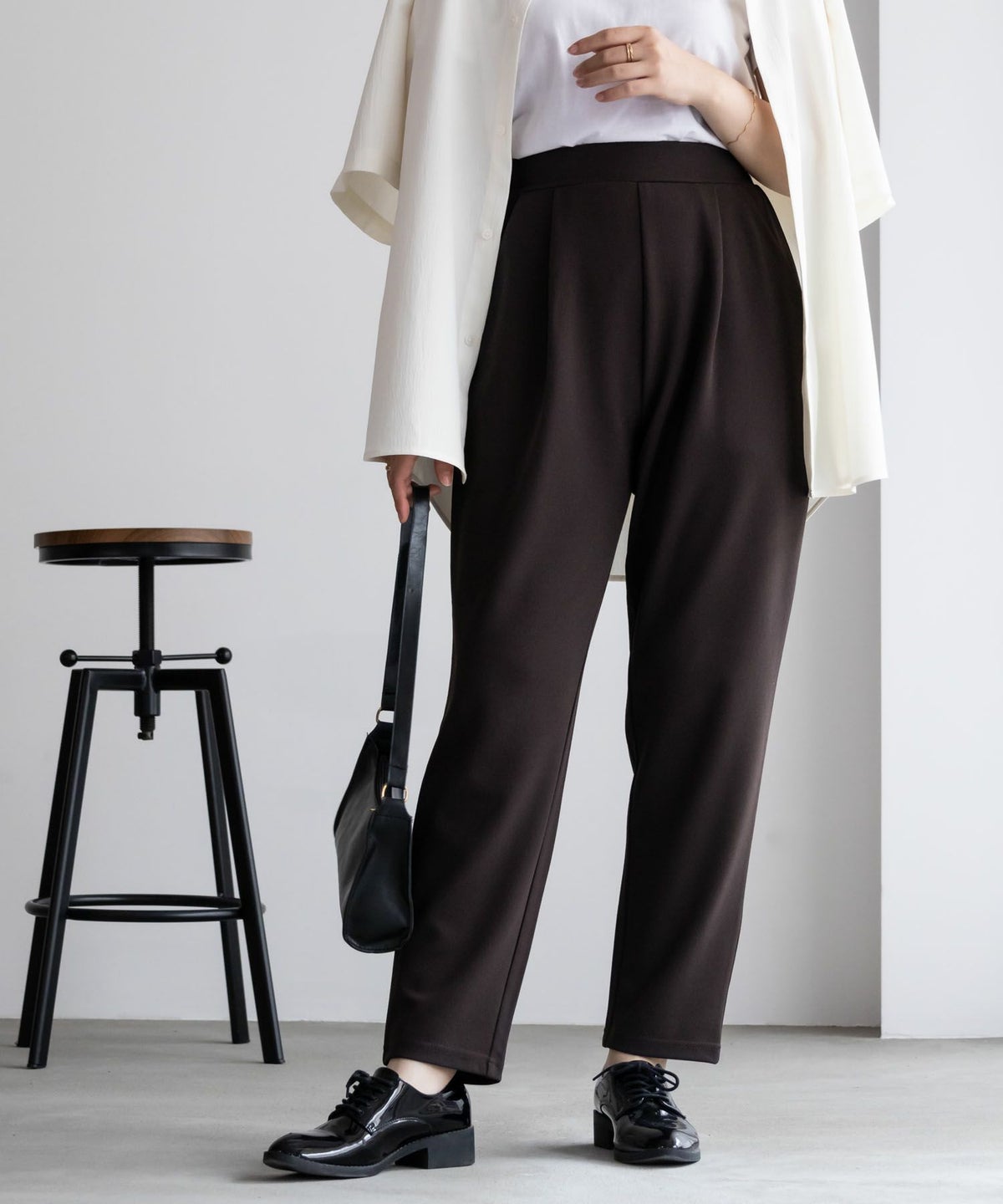 NAVY ジョーゼットテーパードパンツ レディース